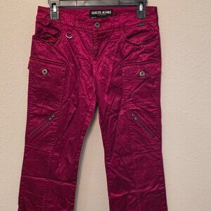 Vintage Guess Jeans Red Cargo Pants, Size 28